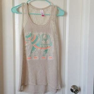 No Boundaries elephant tank top
